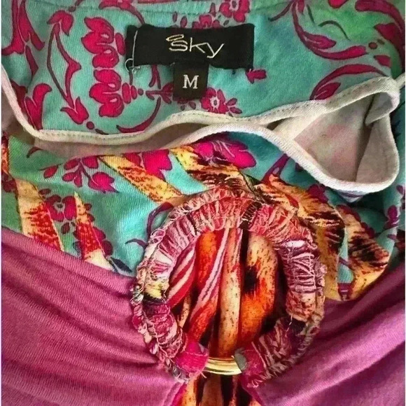 Sky Multicolor Halter Mini Dress - Picture 3 of 3